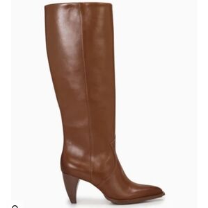 Vince Camuto Brown Heeled Boots with Sleek Leather